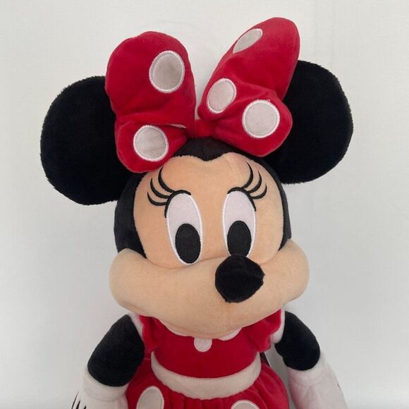 Disney Minnie Mouse Plush Doll 18" Stuffed Toy Red Velvet Lace Dress Bow Yellow - Picture 5 of 7